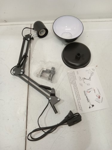 Swing Arm Desk Lamp with Interchangeable Base Or Clamp - 26" - black image 3