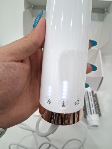 T3 AIREBRUSH DUO - INTERCHANGABLE HOT AIR & BLOW DRYER BRUSH - WHITE/ROSE GOLD (MODEL: 76650) image 5