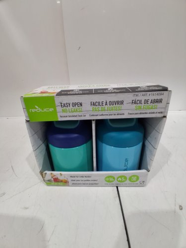 2PK REDUCE VACUUM INSULATED FOOD JARS - 10OZ - TEAL/NAVY BLUE & BLUE (MODEL: 1614084) image 2