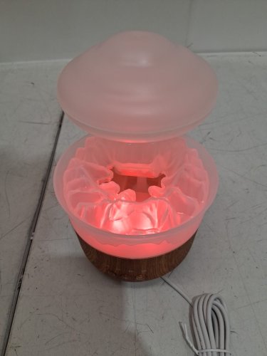 Water Drip Aromatherapy Diffuser Night Light with Remote Control - 230ML - white/wood (model: v50) image 4