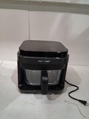 nutrichef 8-IN-1 glass air fryer with clear fry bowl for best cooking results - 5.8qt - BLACK/clear (MODEL: ncaf539tb) image 4