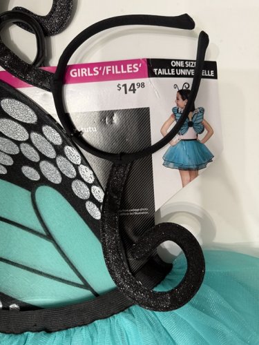 3PC GIRLS WAY TO CELEBRATE MONARCH TUTU KIT - OSFM - BLUE/BLACK image 3