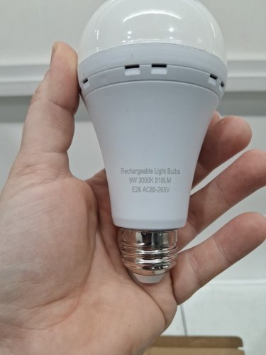 6PK NOGER Emergency Rechargeable Battery powered LIGHT bulbs WITH HOOKS - 9W 810LM 3000K - WHITE/WARM LIGHT image 4