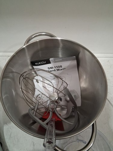 kUCCU 6-speed tilt-head electric stand mixer with splash guard & hook, whisk & beater- 8.5qt - 660w - silver - (model:sm-1508) image 8