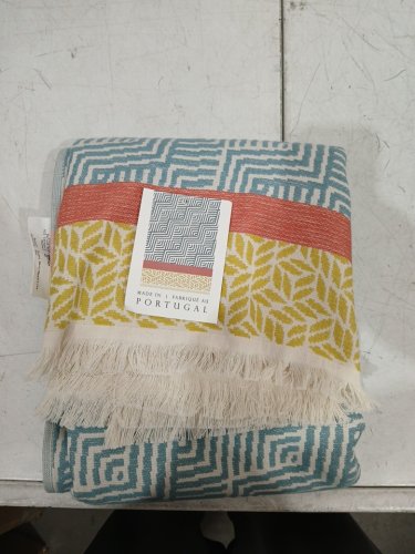 Made in portugal fouta beach towel - 40" x 70" -  blue/yellow (Style: 1945889) image 2