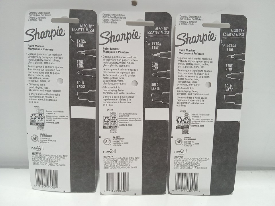 3 (2pk) Sharpie Paint Marker - Oil based & Medium point - White (model: 17820410) image 3