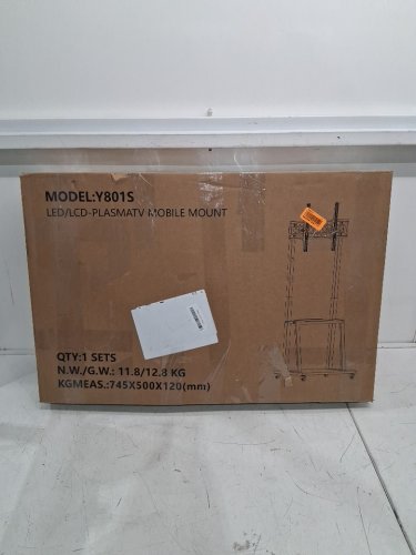 Duiliuu Adjustable Height Mobile rolling TV Cart - FITS 32"-75" TVs 130LB Max - black (Model: Y801S) image 2