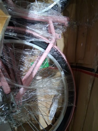 Gymax Beach Cruiser Bike with Adjustable Seat Woven Basket and Rear Rack - 26" - pink (model:GYM20343_ image 3
