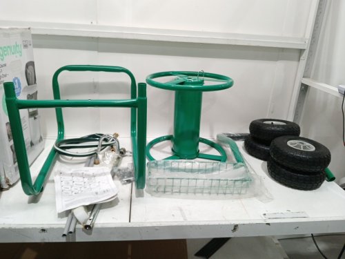 Garden Hose Reel Cart with Wheels - 300FT MAX HOSE - GREEN (MODEL: XJ-50-GREEN) image 3