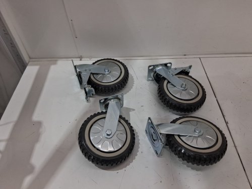 4pk goofcxo heavy duty caster wheels - 8" - 3200lbs cap - silver/grey image 3