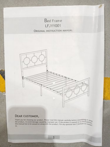 Metal Platform Bed Frame with Headboard - Twin - Brown (Model: LFJYY001) image 7