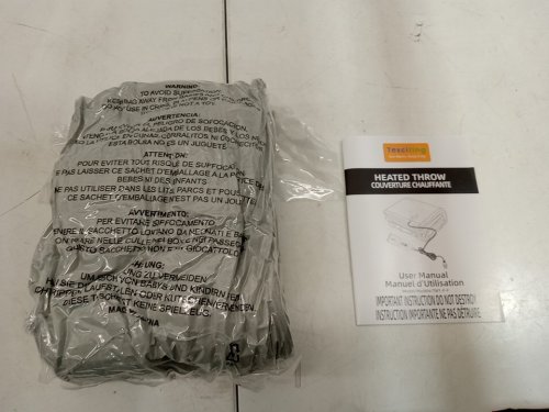 TEXCITING ELECTRIC HEATED WAFFLE THROW BLANKET WITH 6 HEAT SETTINGS AND AUTO-OFF - 50" X 60" - GREY image 3