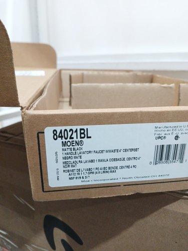 Moen Ronan One-Handle Single Hole Modern Bathroom Sink Faucet with Optional Deck Plate- matte black (model:84021BL ) image 4
