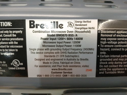 BREVILLE THE COMBI WAVE 3-IN-1 DIGITAL MICROWAVE AIR FRYER OVEN WITH SOFT-CLOSE DOOR & ELEMENT IQ - BRUSHED STAINLESS STEEL (MODEL: bm0870 bss) image 16