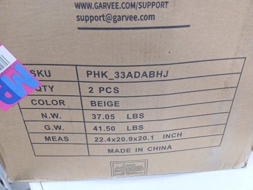 2PK Garvee Faux Leather Dining Chairs - 265lbs cap - Beige (Model: PHK_33ADABHJ) image 7