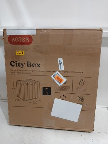 Keter City weatherproof Resin Deck Box - 30 GALLON - BLACK/GRAPHITE (model: 251987) image 2
