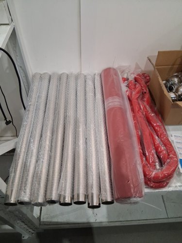 4pc garvee stainless steel Stanchion Post barrier with velvet rope - 34" x 5ft - 8 stanchions/4 ropes - stainless steel/red (model: ppg_xavulc) image 4