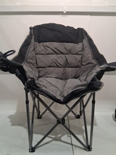 Portable Camping Chair with Phone Holder, Carry Bag Included - HOLDS 300LB - BLACK/GREY image 5