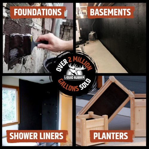 LIQUID RUBBER WATERPROOF CONCRETE FOUNDATION & BASEMENT SEALANT - 2.5GAL - BLACK image 2