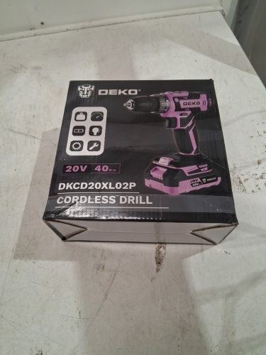 deko cordless power drill with bits - 20v - pink - (model: dkcd20xl02p) image 2