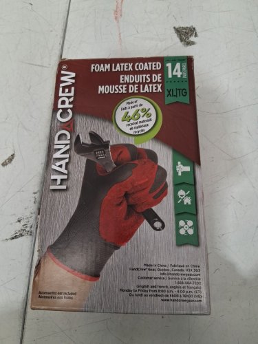 14PR HAND CREW FOAM LATEX COATED WORK GLOVES - extra large - RED/GREY/BLACK (MODEL: 1769987) image 2