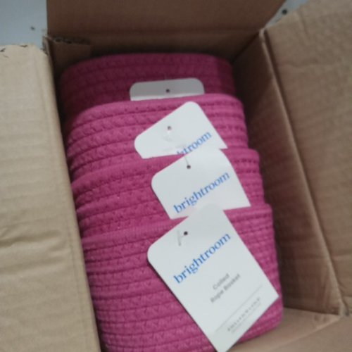 4pk brightroom Coiled Rope Basket 8" x 6" x 4"- Hot Pink image 2