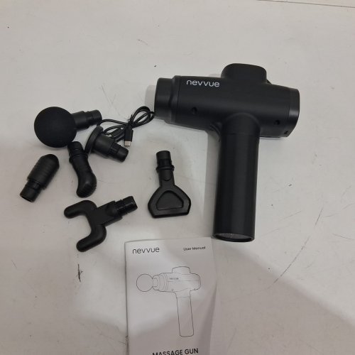 nevvue Massage Gun and Deep Tissue Massager - 6 Attachment Heads - 30 speed levels - black (model: v-wmg04) image 3