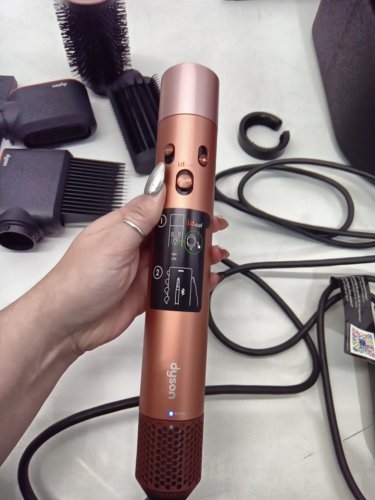 6PC DYSON i.d curly + coily airwrap multi styler and hair dryer with bluetooth - amber silk ( model: hs08) image 8