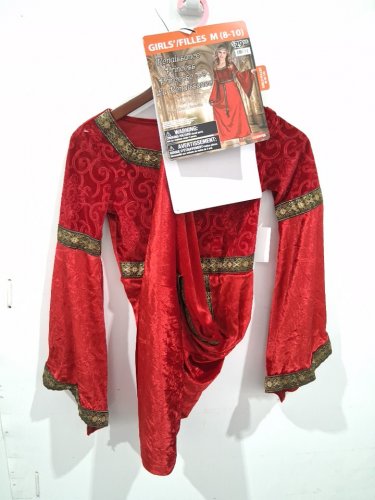 GIRLS GOODMARK RENAISSANCE PRINCESS COSTUME - MEDIUM (8-10) - RED/GOLD image 2