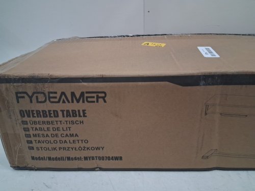fydeamer over the bed table with caster wheels - 29" - 43" x 28" - wood/black (model: mybt00704wr) image 3