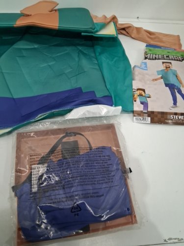 3PC BOYS DISGUISE MINECRAFT STEVE - SMALL (4-6) - BROWN/TEAL/PURPLE image 2