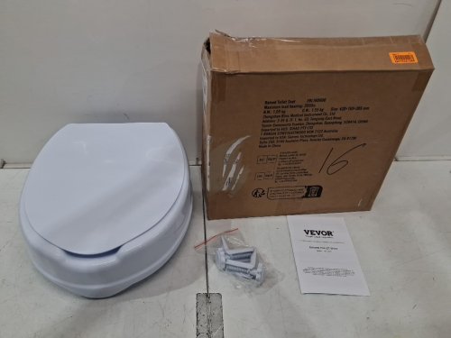 RAISED TOILET SEAT WITH SCREW ROD LOCKING - 4" RAISED HEIGHT - 300LBS MAX CAPACITY - WHITE (MODEL: FBL760600) image 2