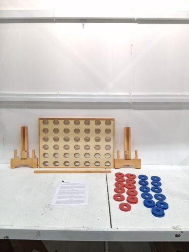pointyard Giant Wooden 4 in a Row Game- 16"- blue, red, wood (model:PUK4-in-a-Row) image 3