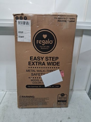 REGALO EASY STEP EXTRA WIDE METAL SAFETY GATE - 30" X 29" - 49" - PLATINUM (MODEL: 1164 EP DS) image 2