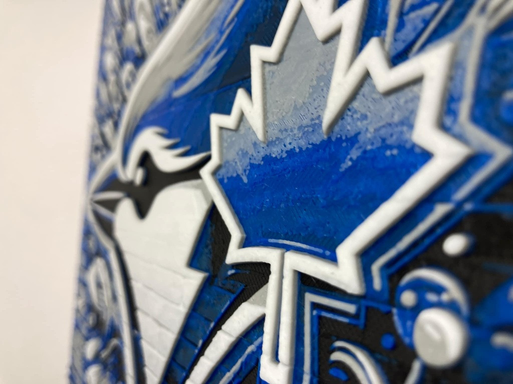 8"x8" 3D Printed - Toronto Blue Jays- Textured Photo image 3