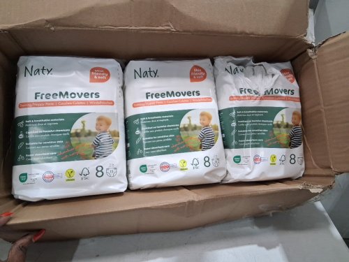 3 (40PK) kid's s naty freemovers Pull-ups Pants - size 8 - 17-37LB - white (model: 33061) image 3