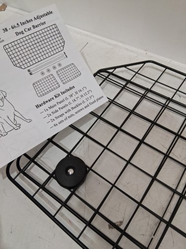 CASIMR HEAVY-DUTY DOG BARRIER ADJUSTABLE TO FIT CARS, SUVS, AND VEHICLES, SMOOTH DESIGNED PET WIRE BARRIERS, 38" - 66.5", BLACK image 5
