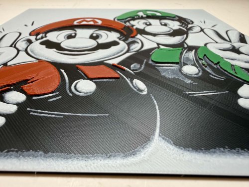 8"x8" 3D Printed - Mario & Luigi - Mario Bros. - Nintendo- Textured Photo image 2