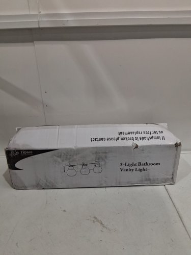 tipace vinatge 3-light bathroom vanity light fixture - 60w - 24" x 7" - silver (model: L-7491) image 2