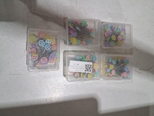 100pc Raindrops Button Head Sewing Pin - multicolor image 2
