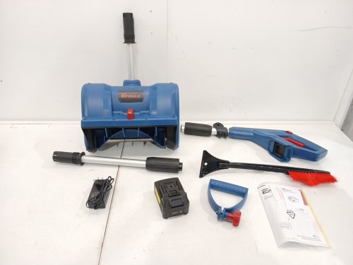 ENHULK BATTERY POWERED CORDLESS SNOW SHOVEL BLOWER WITH DIRECTIONAL PLATE & ADJUSTABLE FRONT HANDLE - 20V / 4AH - 12" PATH - BLUE (MODEL: ASYSN04) image 3