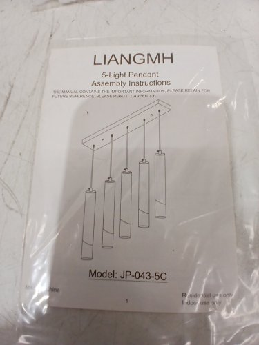 LIANGMH Dimmable 5-LED Adjustable Pendant Light Fixture - 59" x 30" x 5" - 990LM /6000K - BLACK (MODEL: JP-043-5C) image 8