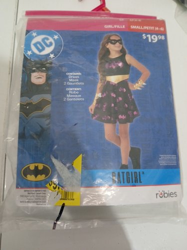 3PC GIRLS RUBIES DC BATGIRL COSTUME - SMALL (4-6) - BLACK/PURPLE/GOLD (STYLE: 1001753) image 2