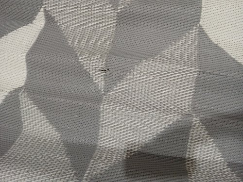 LARGE OUTDOOR GEOMETRIC AREA RUG - 7.6FT X 5FT - GREY/WHITE image 4