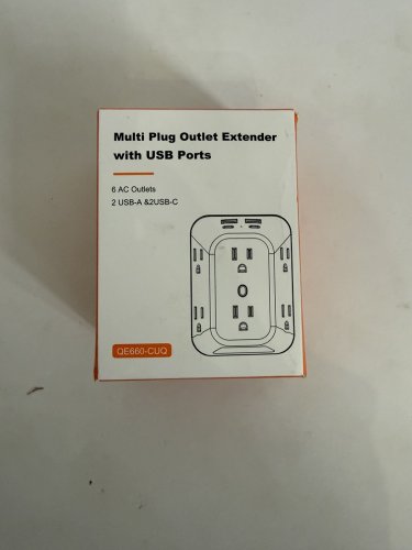 JcBLAON MULTI PLUG OUTLET EXTENDER WITH USB PORTS - 125V - BLACK (MODEL: QE660-CUQ) image 2