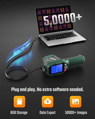 Tesmen handheld live tracking thermal imaging camera - 240x240px display - green (model: tka-6000) image 3