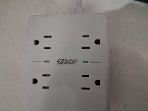 SUPER DANNY USB 8-OUTLET POWER STRIP - 110 V-240 V, 1250W/10A, USB 5 V/2.4A - WHITE (MODEL: SDCP04) image 4
