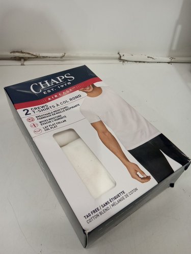 2pk Men's Chaps Air Ease Crew TShirts with Breathable Mesh Panel - Small - White image 2