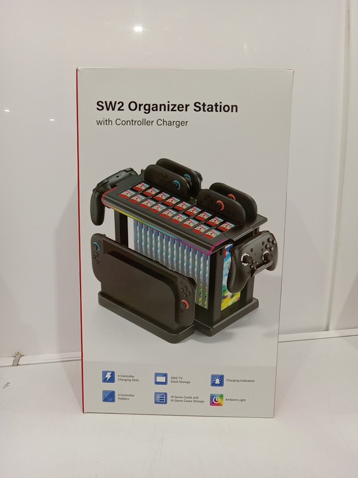 RGB Organizer Station with 4 Controller Charging Dock FOR Switch 2  - BLACK image 3
