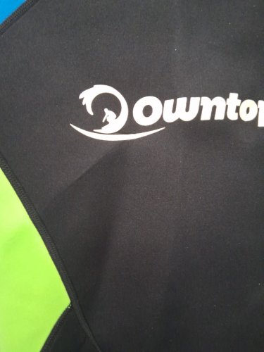 men's downtop thermal neoprene wet suit - back zip - large - black/green/blue image 5
